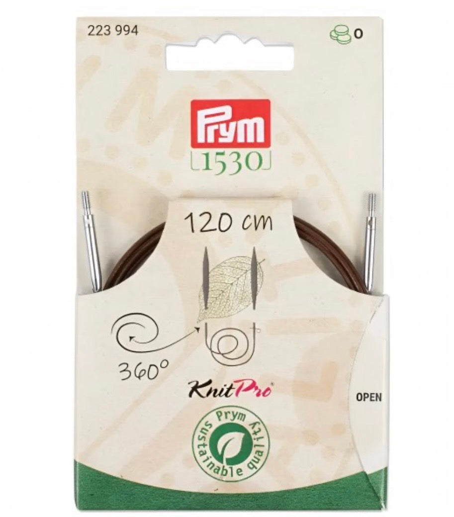 Prym Natural Kunststoffseil 120 cm
(360º drehbare Endstücke / austauschbare Nadelspitzen) (Kopie)