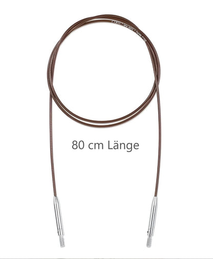 Prym Natural Kunststoffseil 80 cm
(360º drehbare Endstücke / austauschbare Nadelspitzen)