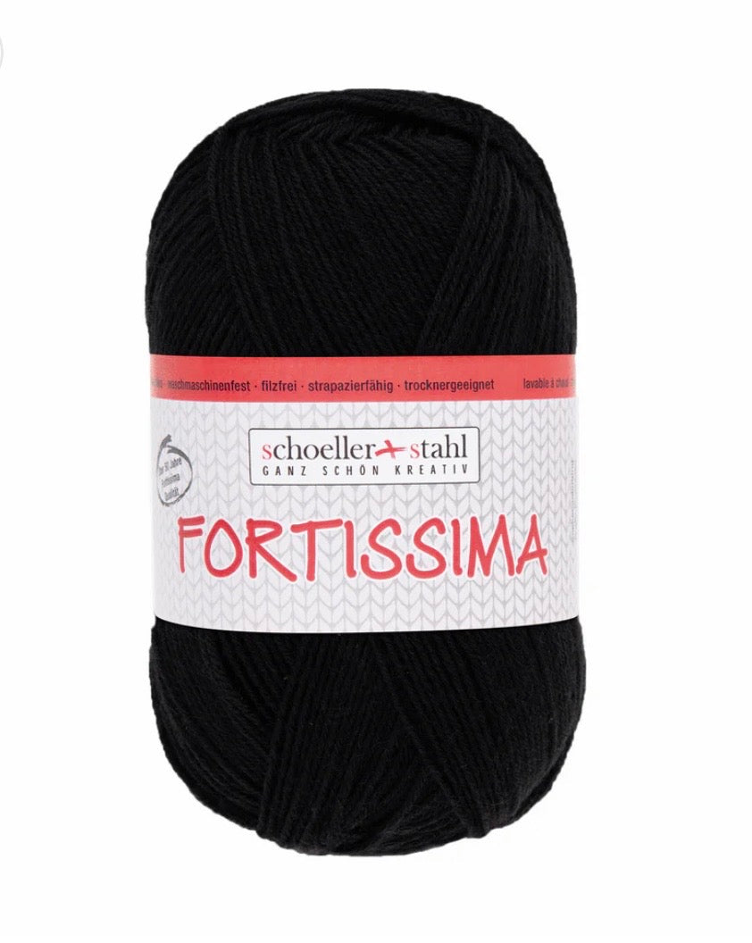 Fortissima 100g Sockenwolle | Farbe schwarz