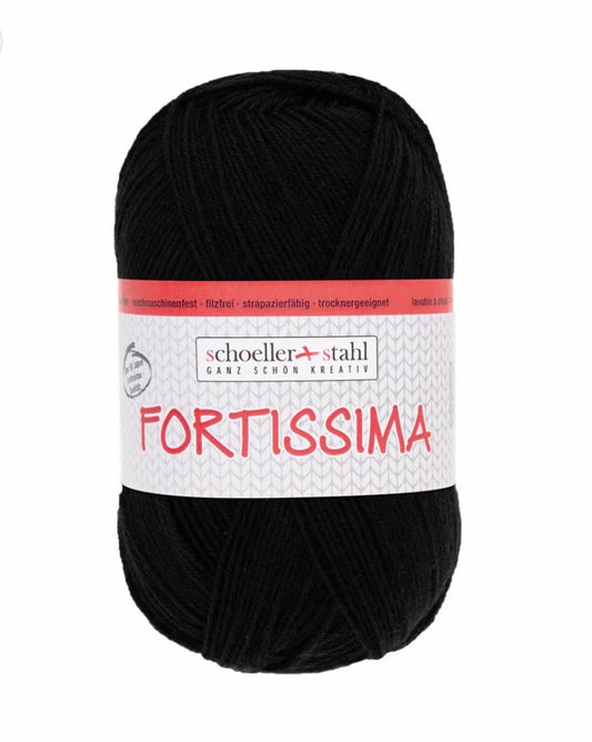 Fortissima 100g Sockenwolle | Farbe schwarz