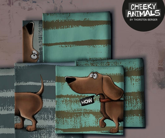 PANEL DACHSHUND BERNY French Terry in 2 Farben by Thorsten Berger