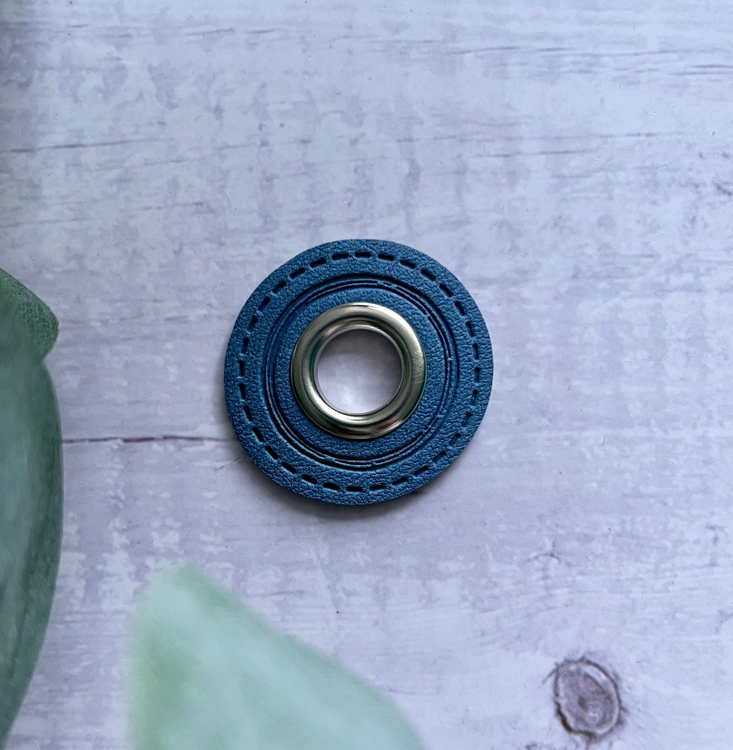 Ösenpatch rund blau