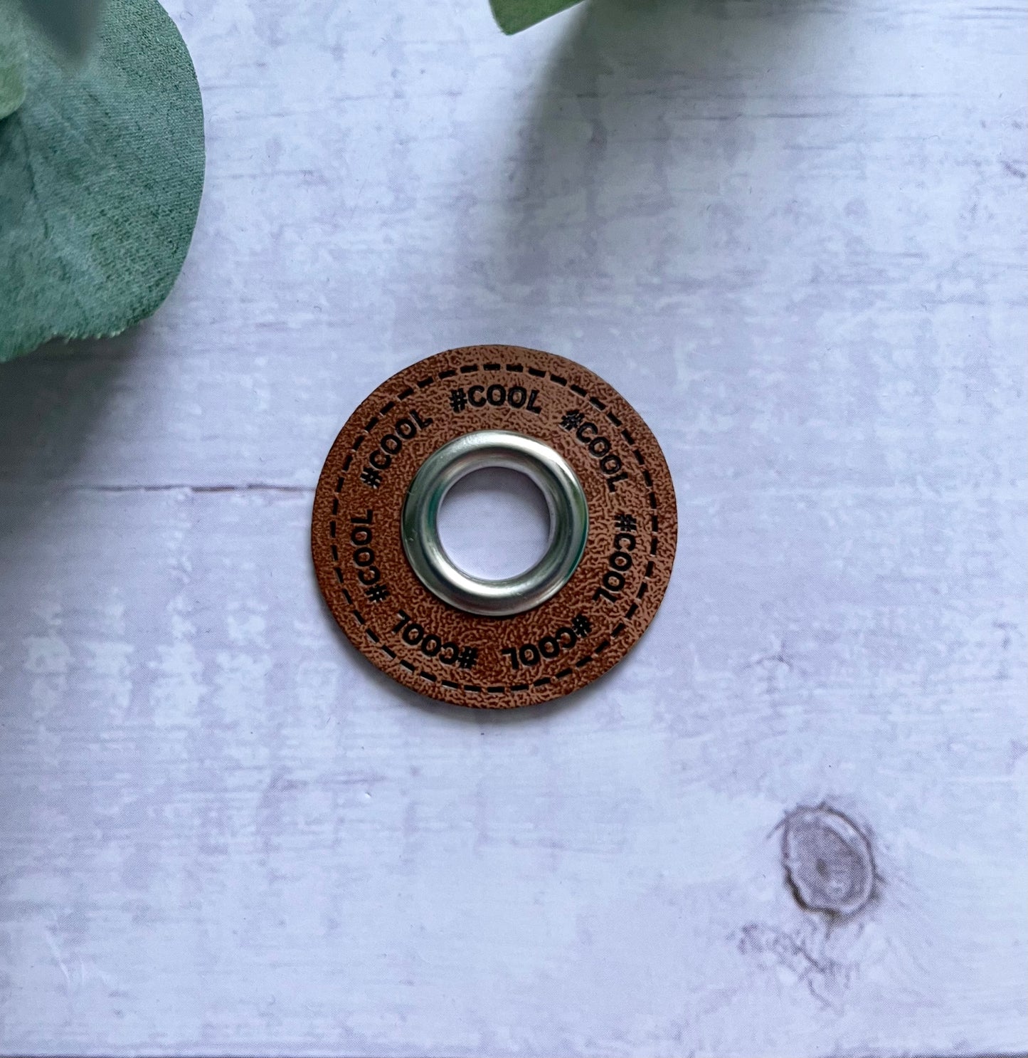 Ösenpatch #COOL rund braun
