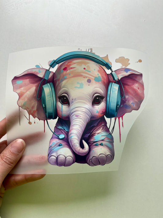 Bügelbild MUSIC ELEFANT