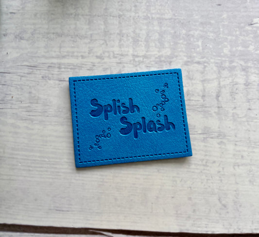 Kunstlederlabel SPLISH SPLASH blau