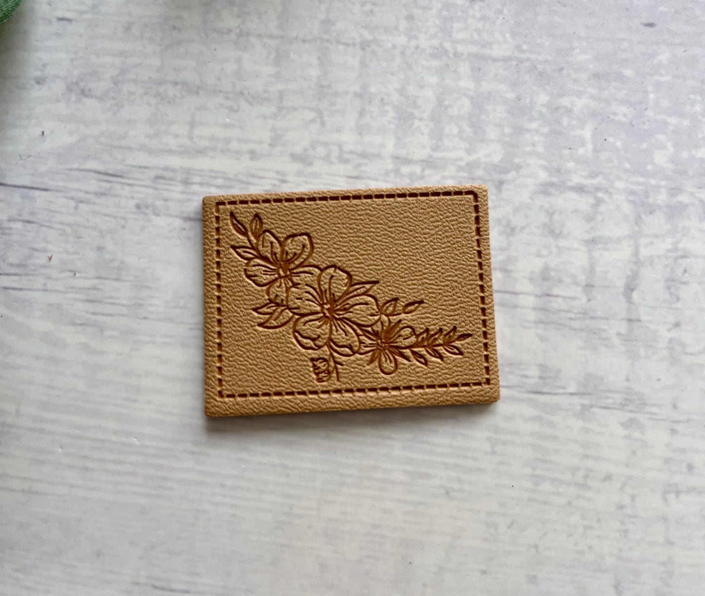 Kunstlederlabel BLUMEN