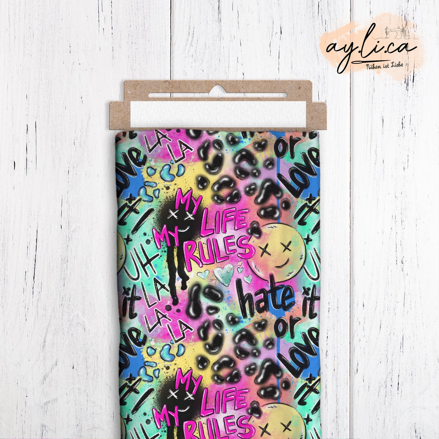 HATE IT OR LOVE IT BUNT Überbreite 180cm French Terry