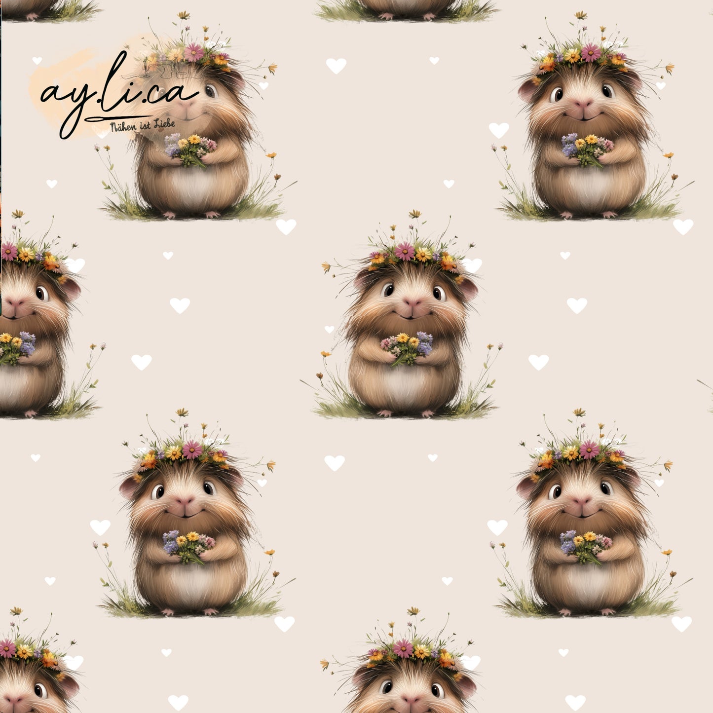 BLUMEN MEERSCHWEINCHEN CREME exklusiv