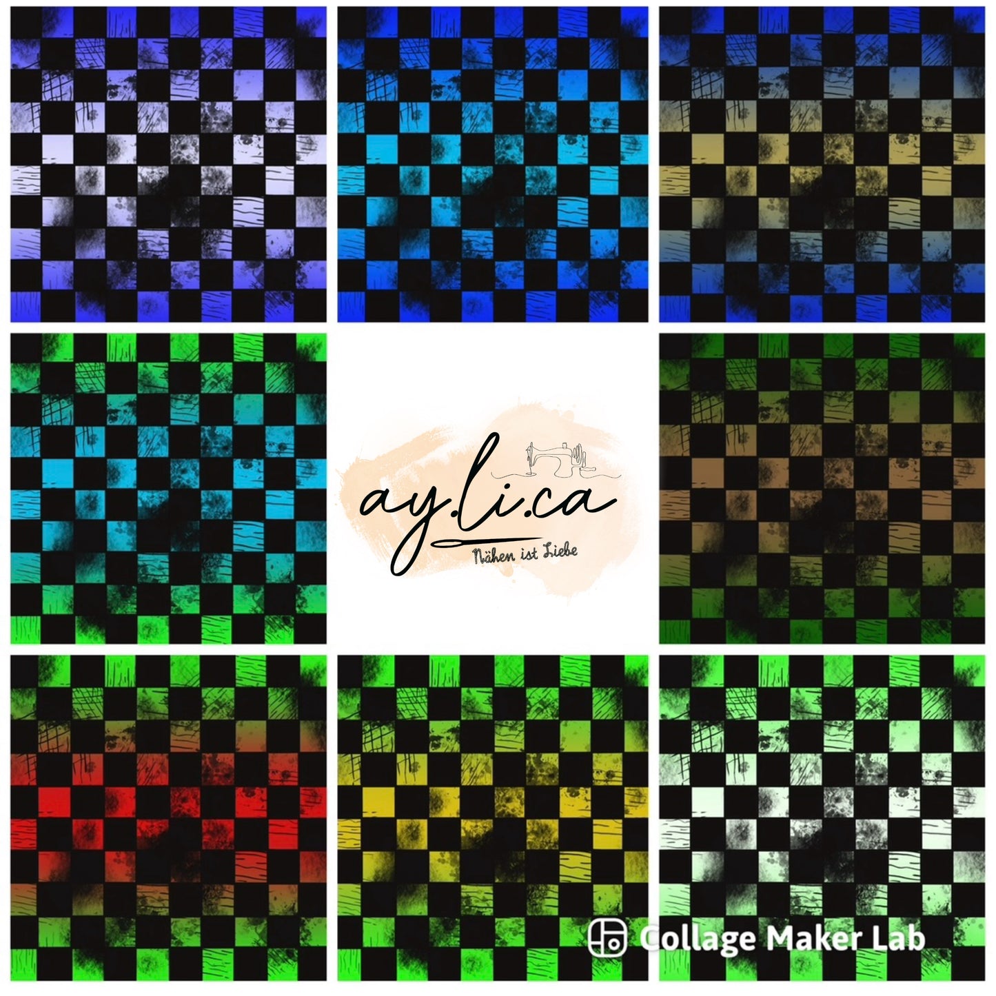 CHECKER KAROS FARBVERLAUF in 8 Farben exklusiv