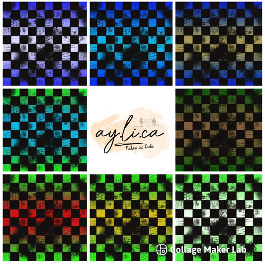 CHECKER KAROS FARBVERLAUF in 8 Farben exklusiv