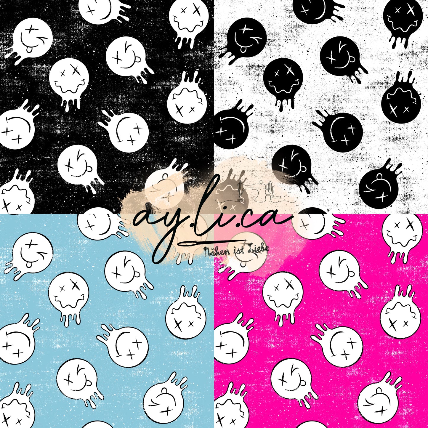 MELTED SMILEY KL in 4 Farben