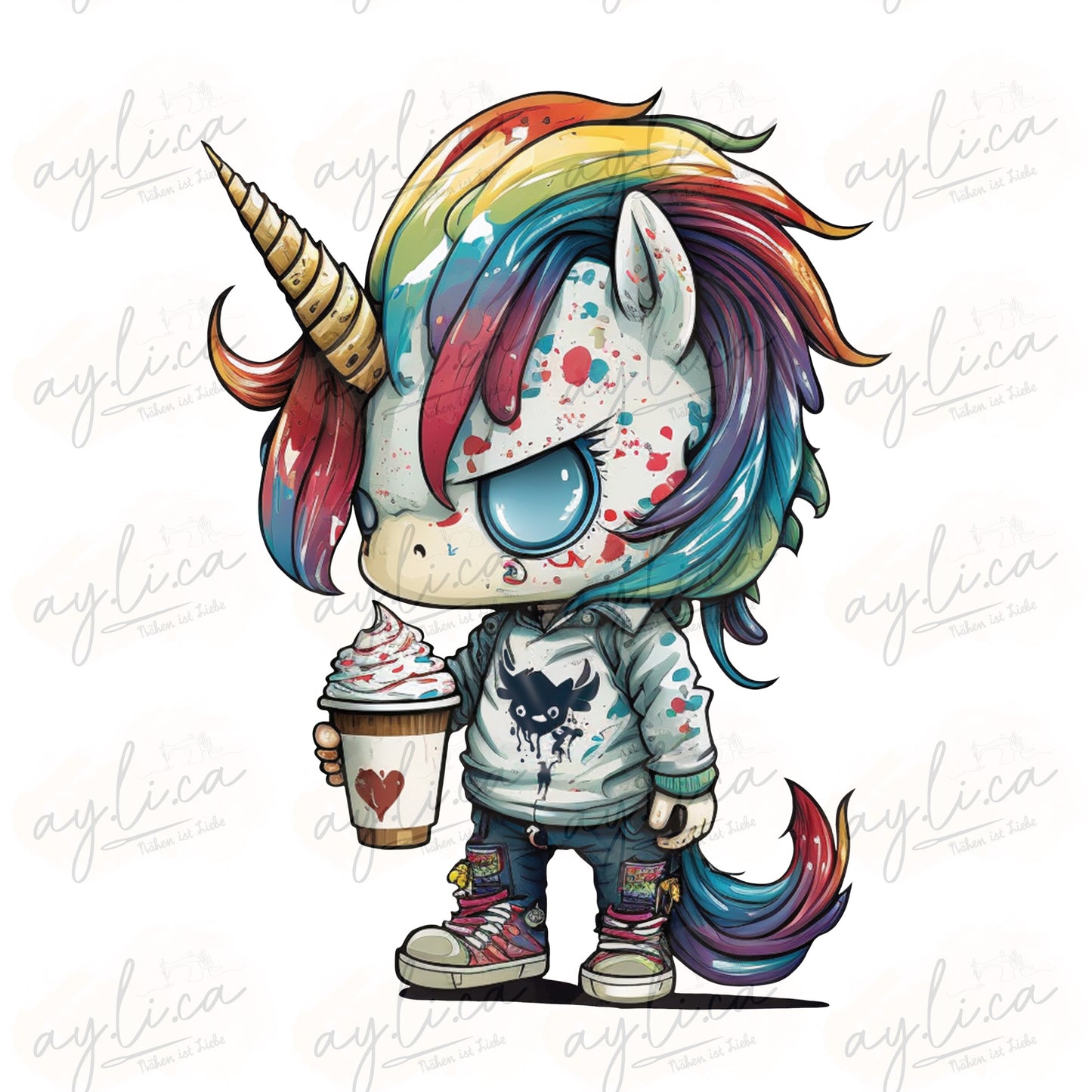 BÜGELBILD MAD UNICORN