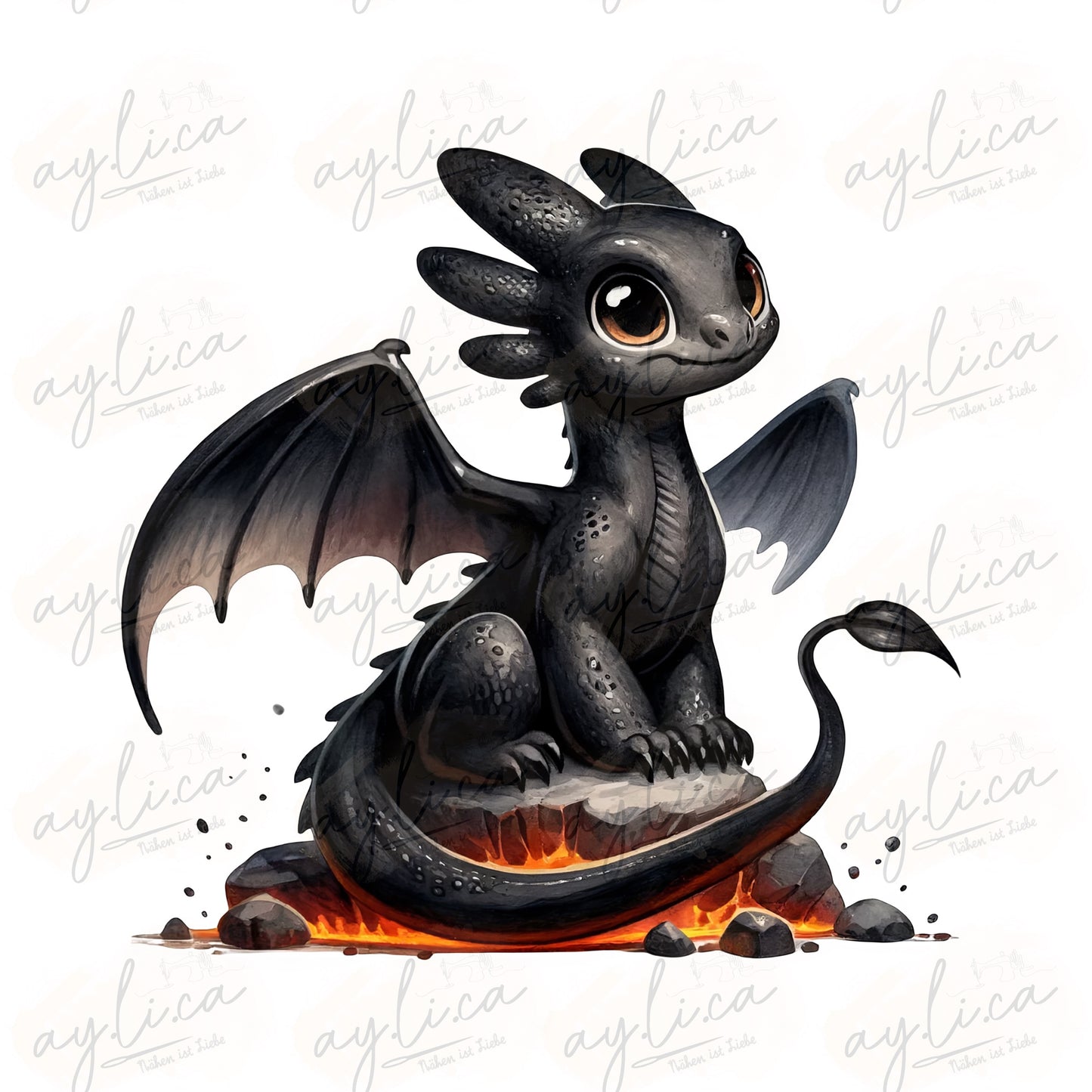 BÜGELBILD FEUERDRACHE