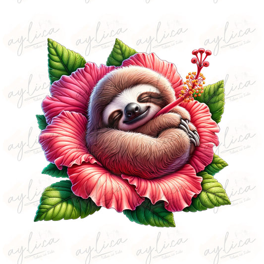 BÜGELBILD FLOWER SLOTH