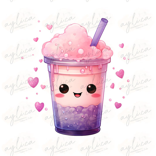 BÜGELBILD BUBBE TEA HEARTS