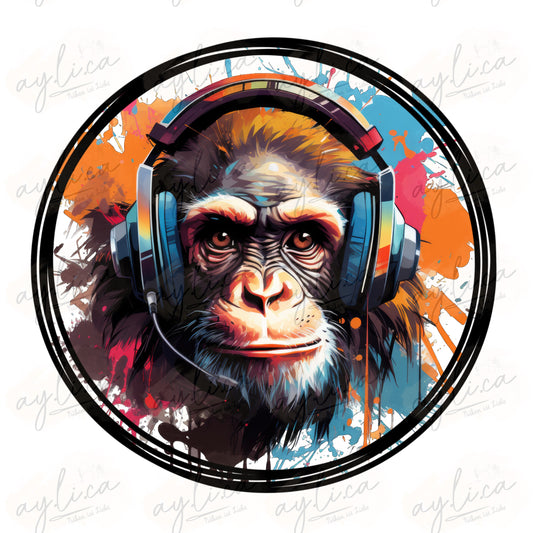 BÜGELBILD PATCH SCHIMPANSE in 2 Größen