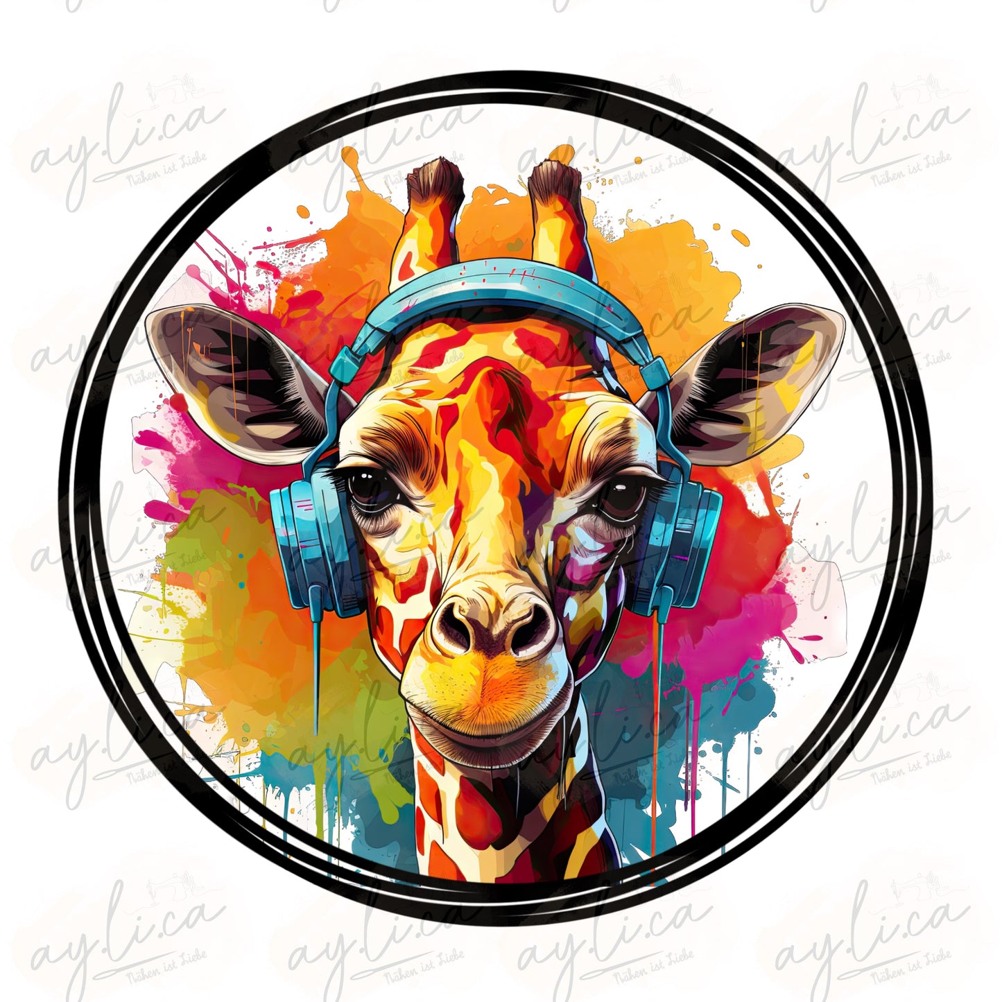 BÜGELBILD PATCH GIRAFFE in 2 Größen