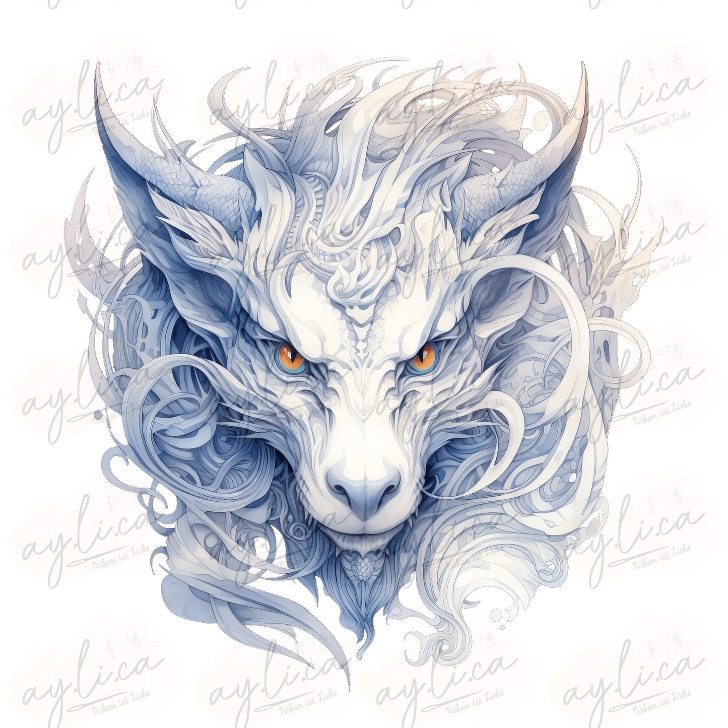 BÜGELBILD DRACHENPORTRÄT in 2 Größen