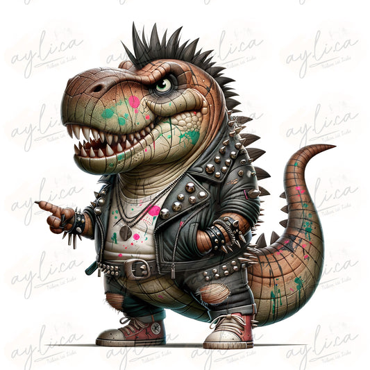 BÜGELBILD PUNK DINO2