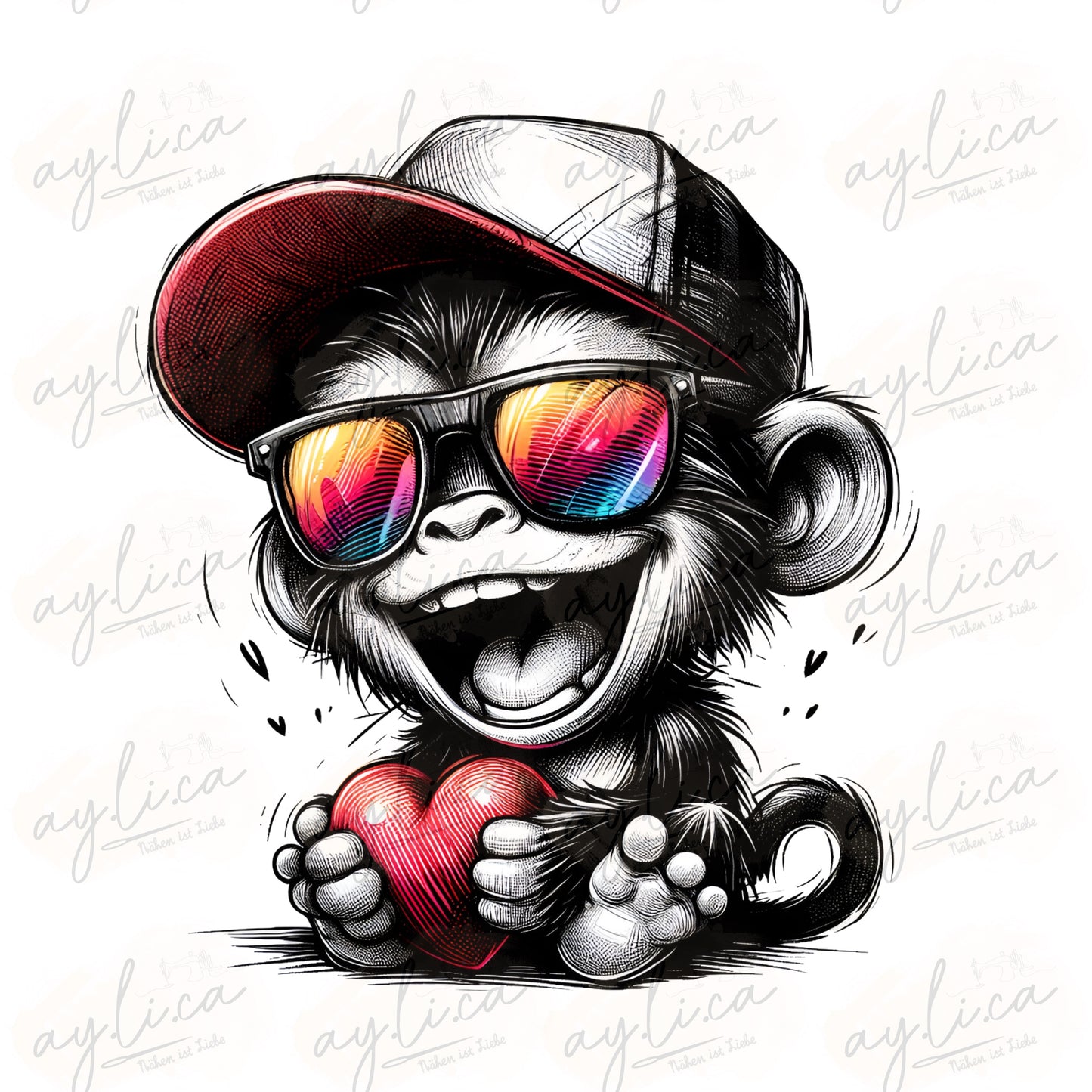 BÜGELBILD HAPPY MONKEY