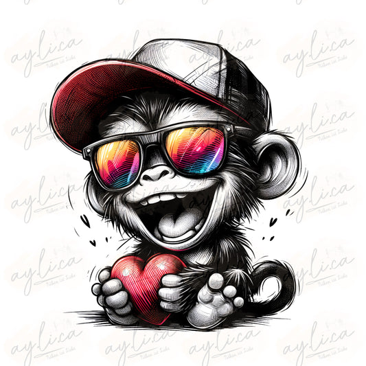 BÜGELBILD HAPPY MONKEY