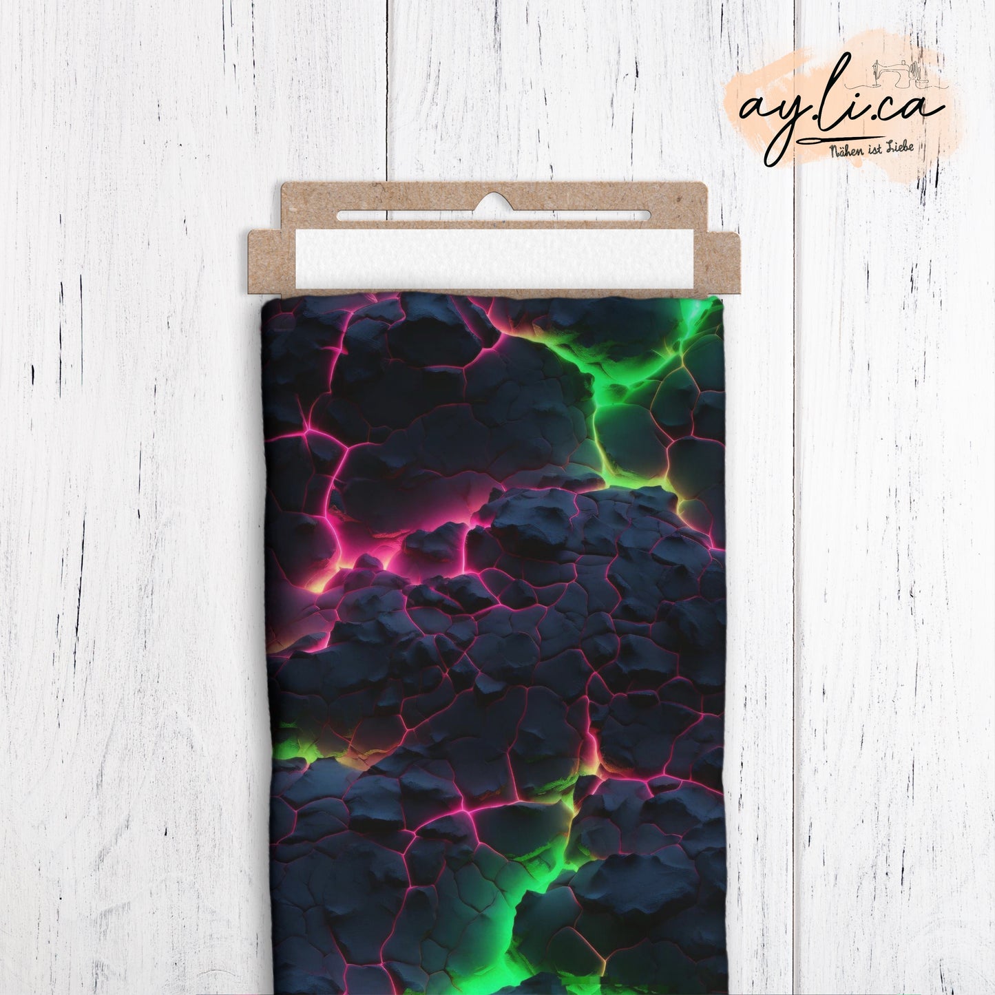 NEON BROKEN STONES PINK/GREEN Überbreite 180cm Jersey