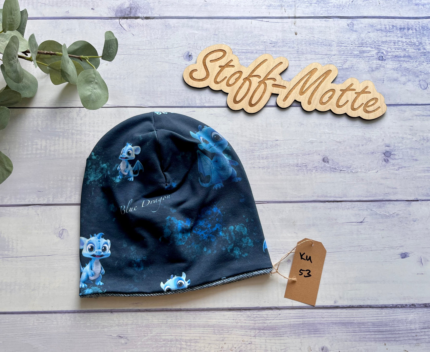 BEANIE Dragons blau KU53cm