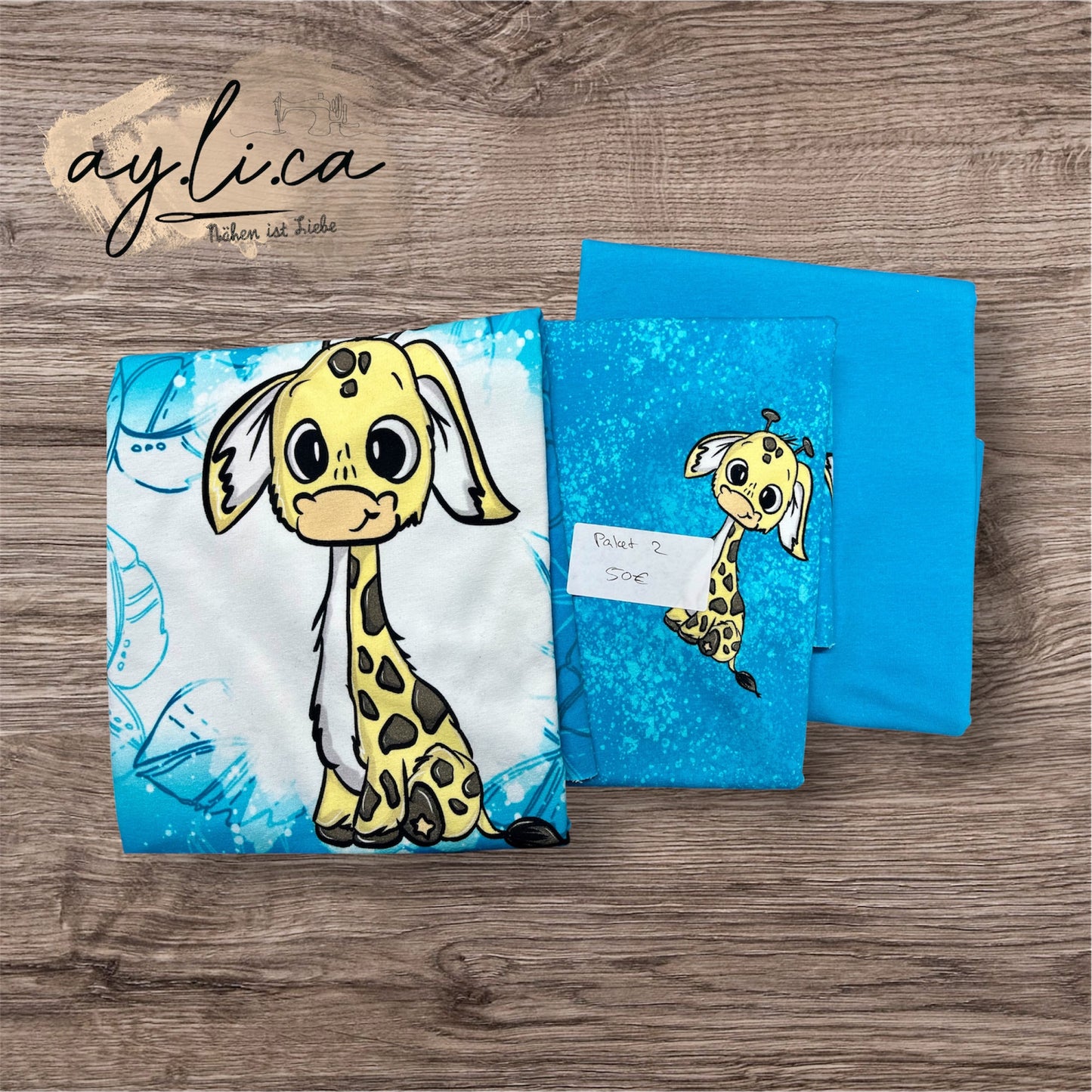 SALE PAKET GIRAFFE HELLBLAU PANEL & 2 METER KOMBI SALE