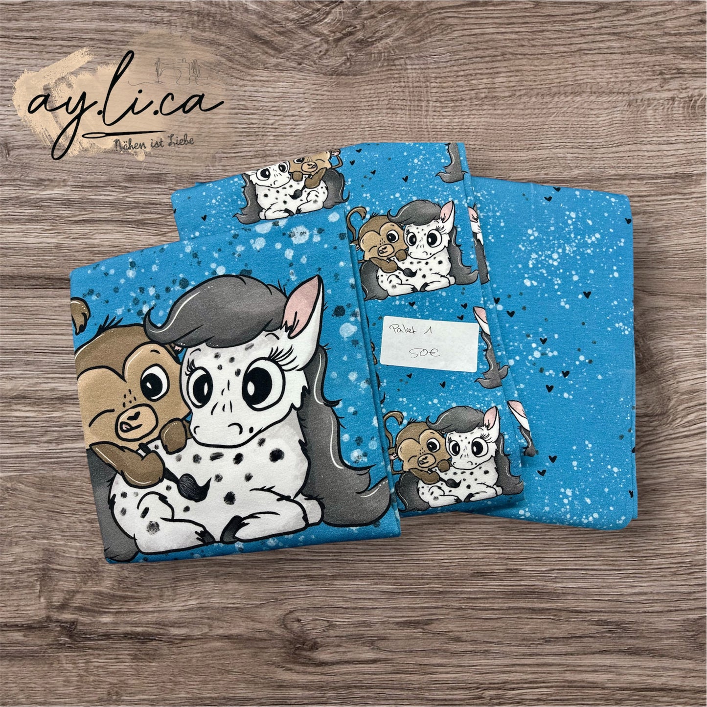 SALE PAKET PONY&AFFE HELLBLAU PANEL & 2 Meter KOMBI SALE